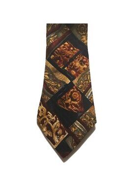 Ermenegildo Zegna Classic Tie Blue Burgundy Gold - 58” 100% Silk